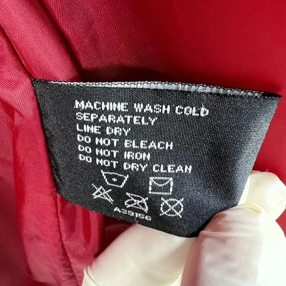 Centigrade Womens XS Down Red Jacket Removable Faux Fur Hood Long Quilted Coat - Picture 15 of 16